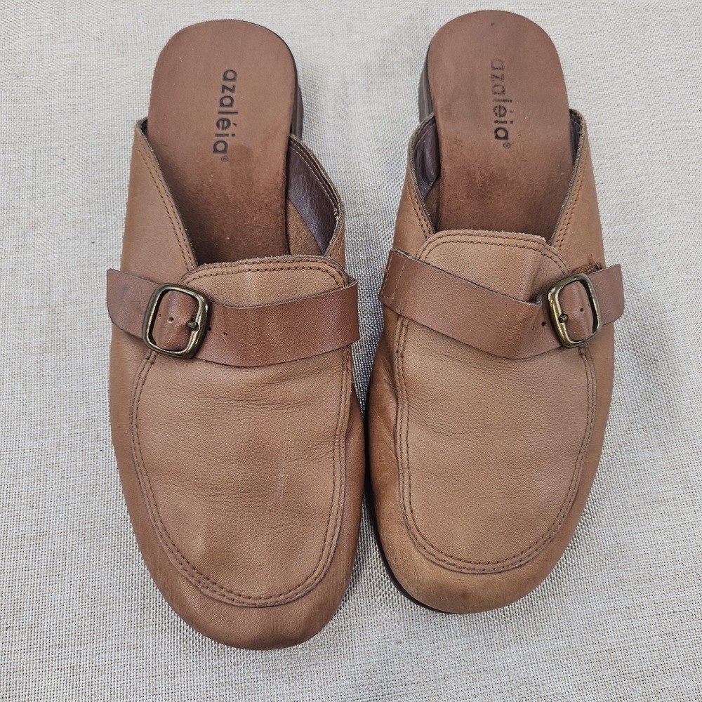 Azaleia Leather Slip-ons Flats Slides Women's‎ Size 8 Career Casual